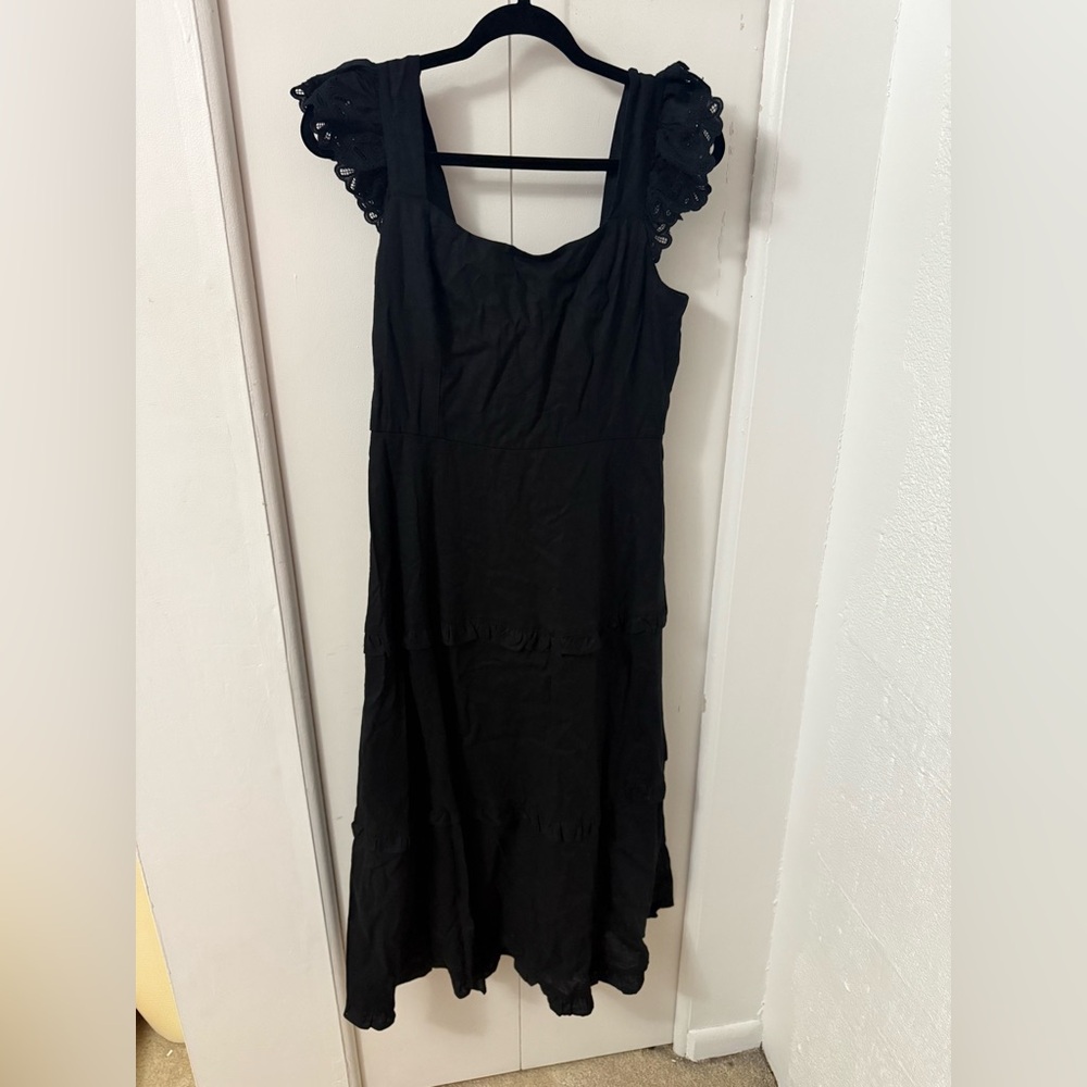 NWT Anne Klein Tiered Midi Dress - Linen Blend - sz 2